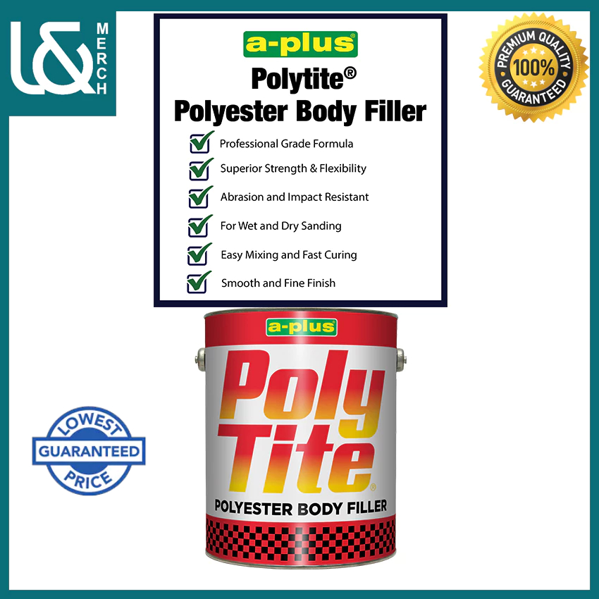 1LITER aplus Polytite Polyester Body Filler for concrete, wood, metal