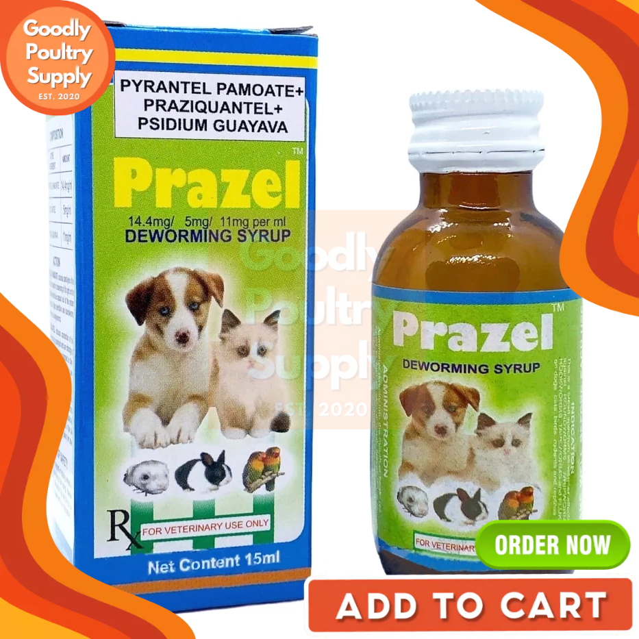 Prazel Deworming Syrup 15ml ( Pyrantel Pamoate, Praziquantel, and ...