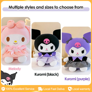 Kuromi Plush Toys Little Devil My Melody Plush Doll Kawaii Soft Stuffed in  A Dress Cosplay Gift for Fans Kids ,10cm-A 