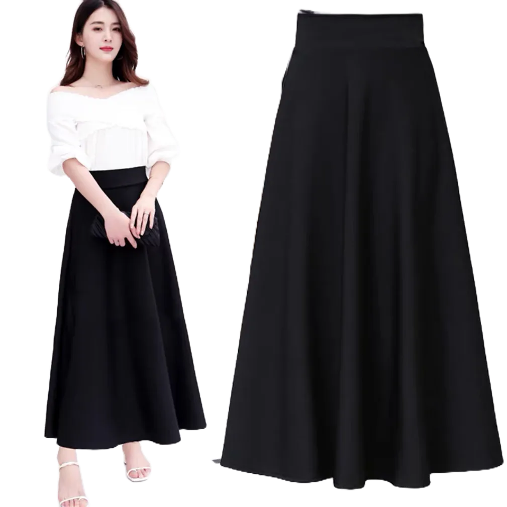 High Waist Sexy Maxi Skirt Long Elegant High Rise ALine Shopee