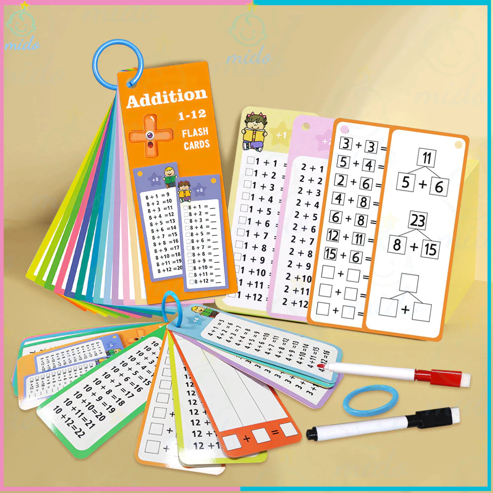 MD Kids Flashcards Math Addition Flash Cards Early Learning Educational ...