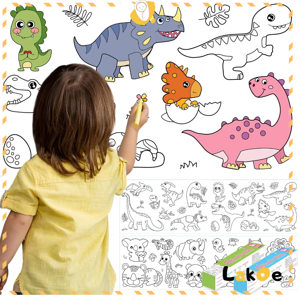 Lakoe 3M Coloring Roll for Kids Painting Rolls Drawing Paper Children's ...