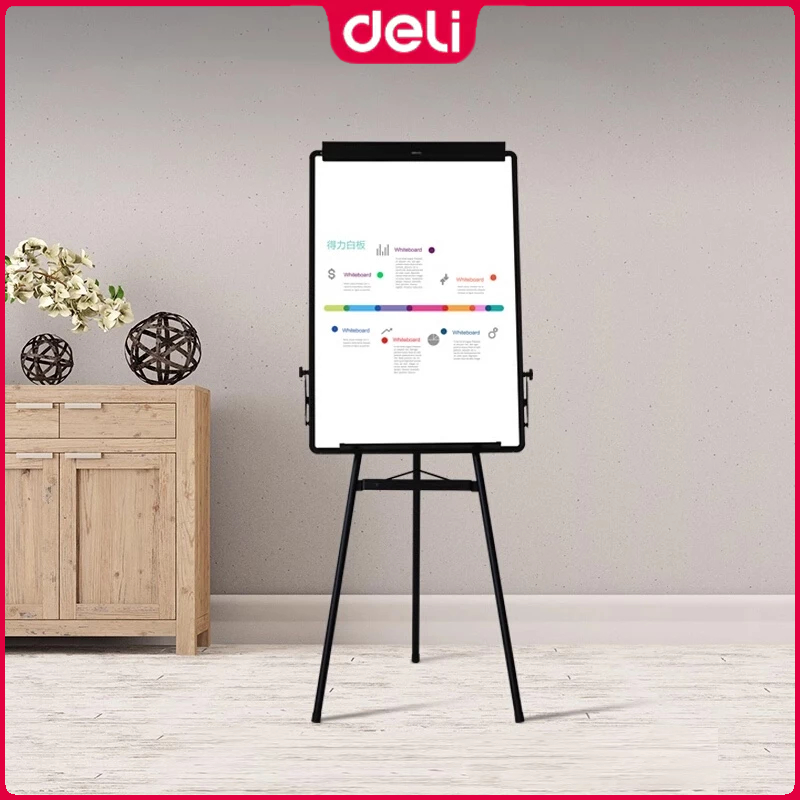 Deli E7892 White Board Flip Chart Easel Whiteboard for Kids Learning Writing Bulletin Shopee