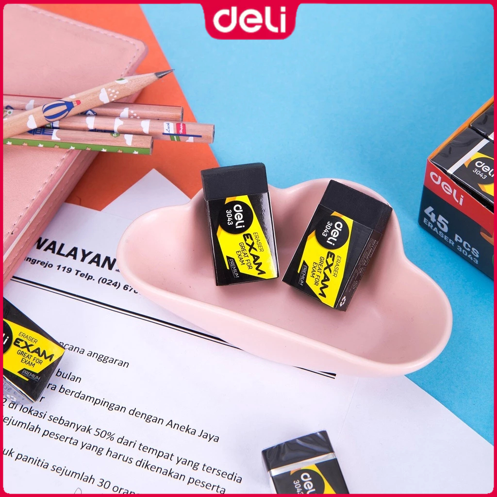 Deli Black Pencil Eraser PVC Soft Eraser For Student Stationery School