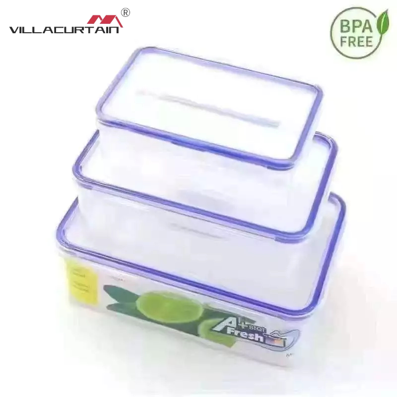 VILLACURTAIN TUPPERWARE Rectangle 3PCS Set Easy Lock Container Food ...