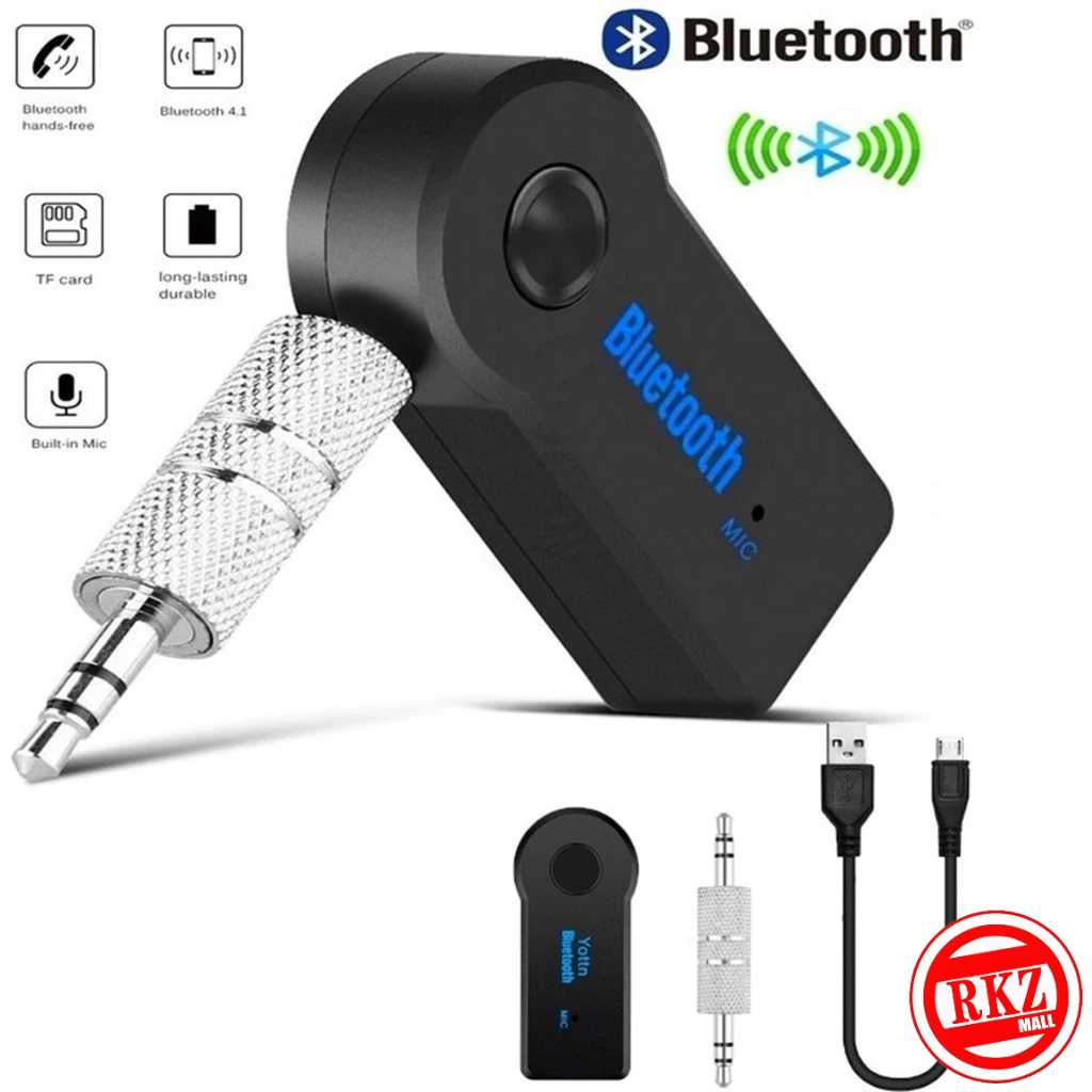 RKZ Universal Bluetooth Car Kit AUX Audio Music Receiver (Black