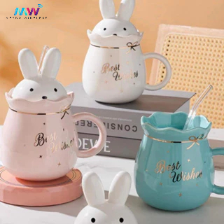 Rabbit Auspicious Large Capacity Ceramic Mug Cup Water with Lid as Gift ...