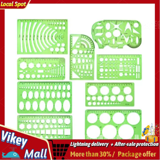 9/11Pcs Architect Multi Purpose Drawing Template Set House Plan ...