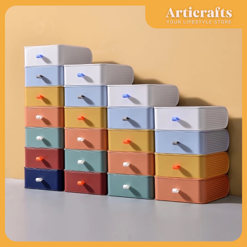 Retro Color Multi-function Stackable Desk Drawer | Shopee Philippines