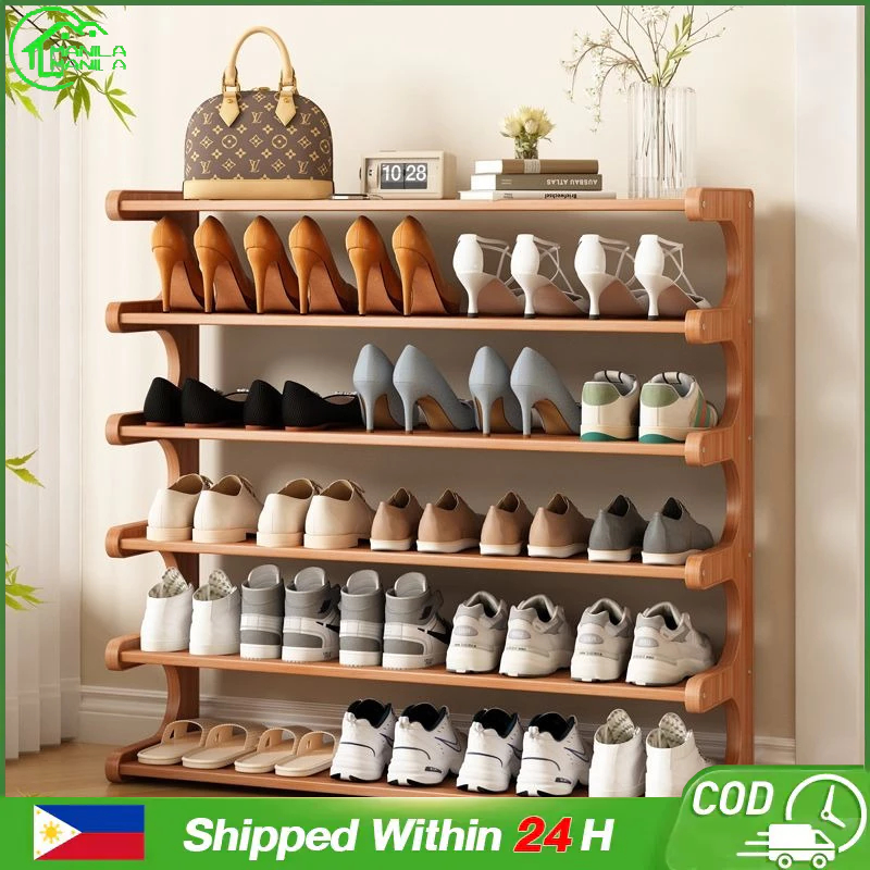 3/4/5/6 Layers Bamboo Shoe Rack Shoe Rack Organizer Wood Shoe Rack ...
