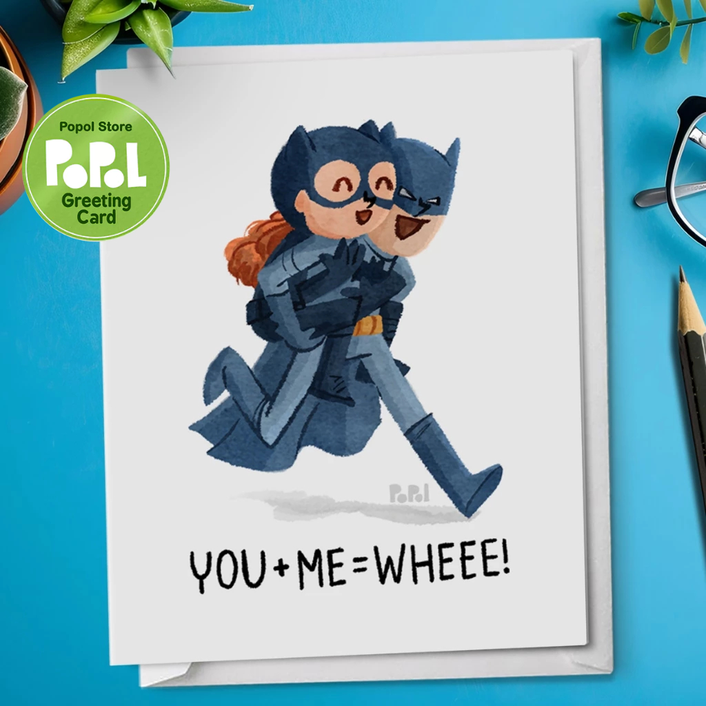 Popol - You Me Wheee Batman Catwoman Valentines Greeting Card Cute I ...