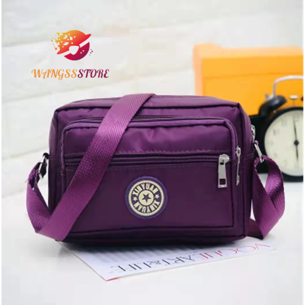 wangssstore Korean Fashion Nylon Waterproof Shoulder Sling Bag Multi ...