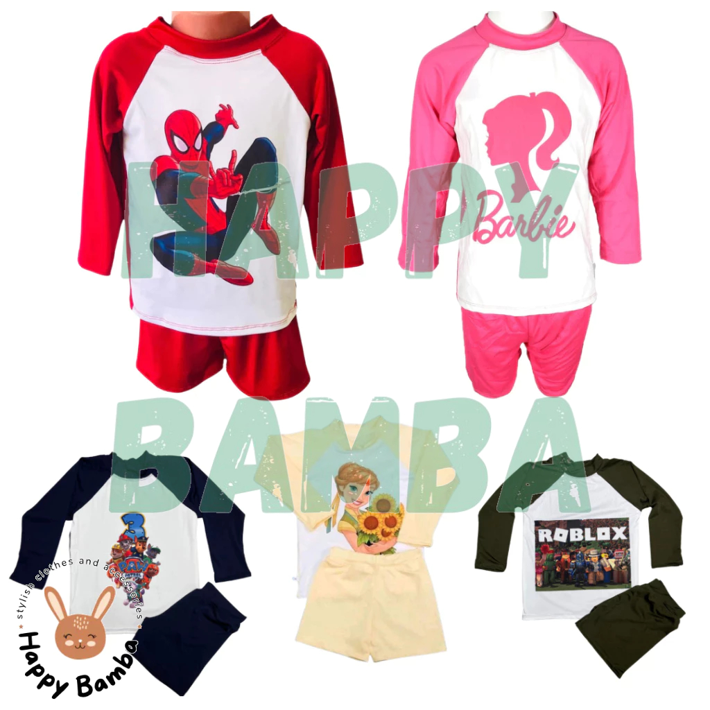 Bamba Rash Guard for Kids Terno (0-8 Yrs Old) Swimming Swimsuits Summer ...