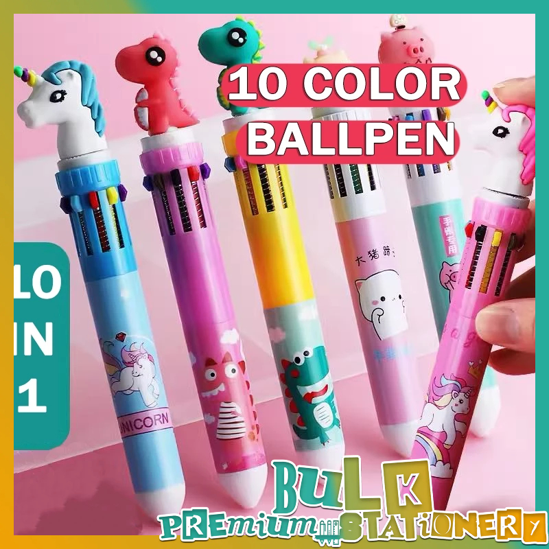 10 in 1 Multi Colored Pen Ball Pen Hughlighter Pen Stationery School ...