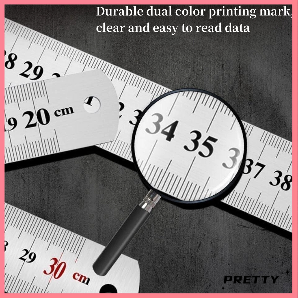 Stainless Steel Measuring Double-sided Scale Ruler 30cm/60cm High ...