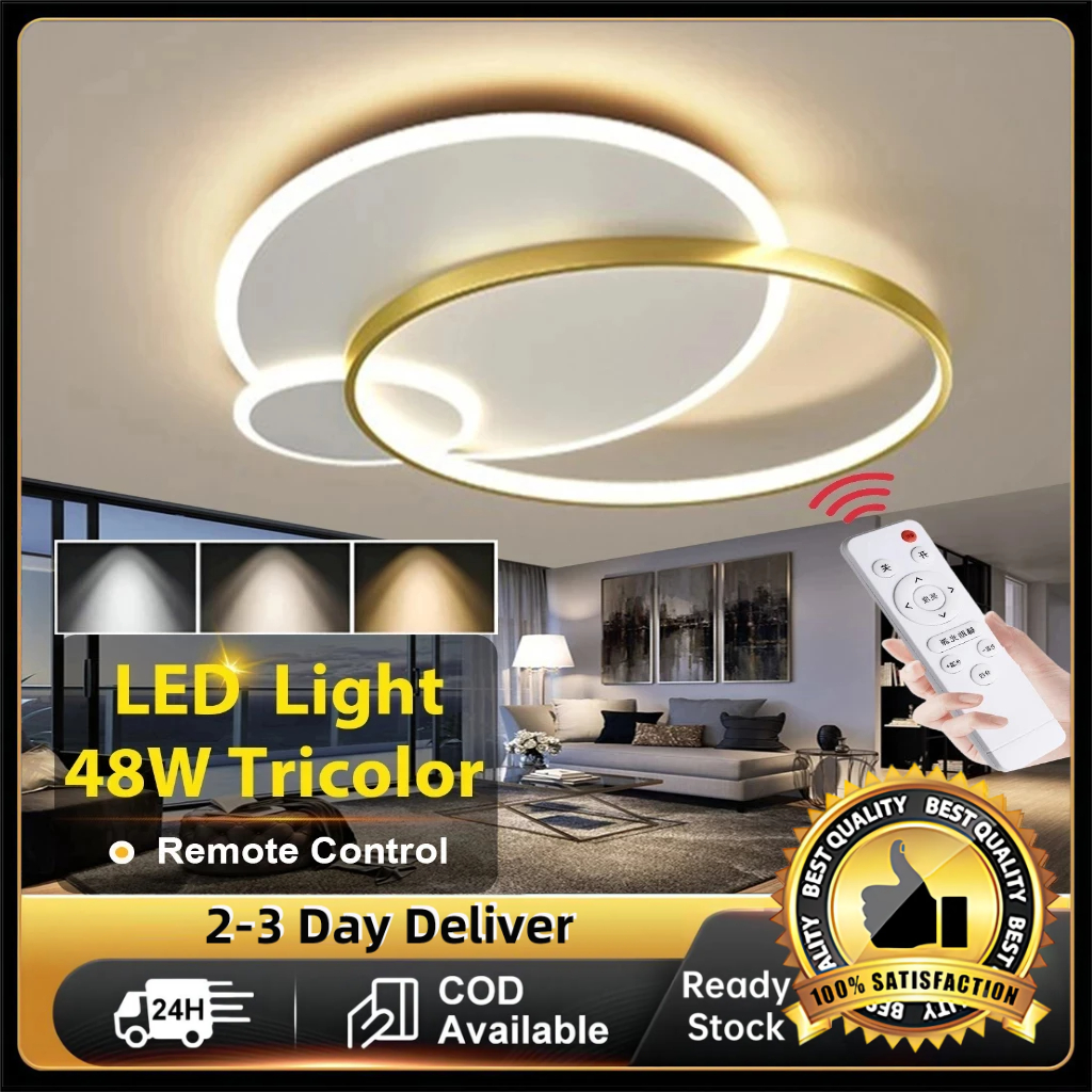 [HOT ] Modern Simple Ceiling Light 3 Color Remoter Ceiling Lamp Light ...