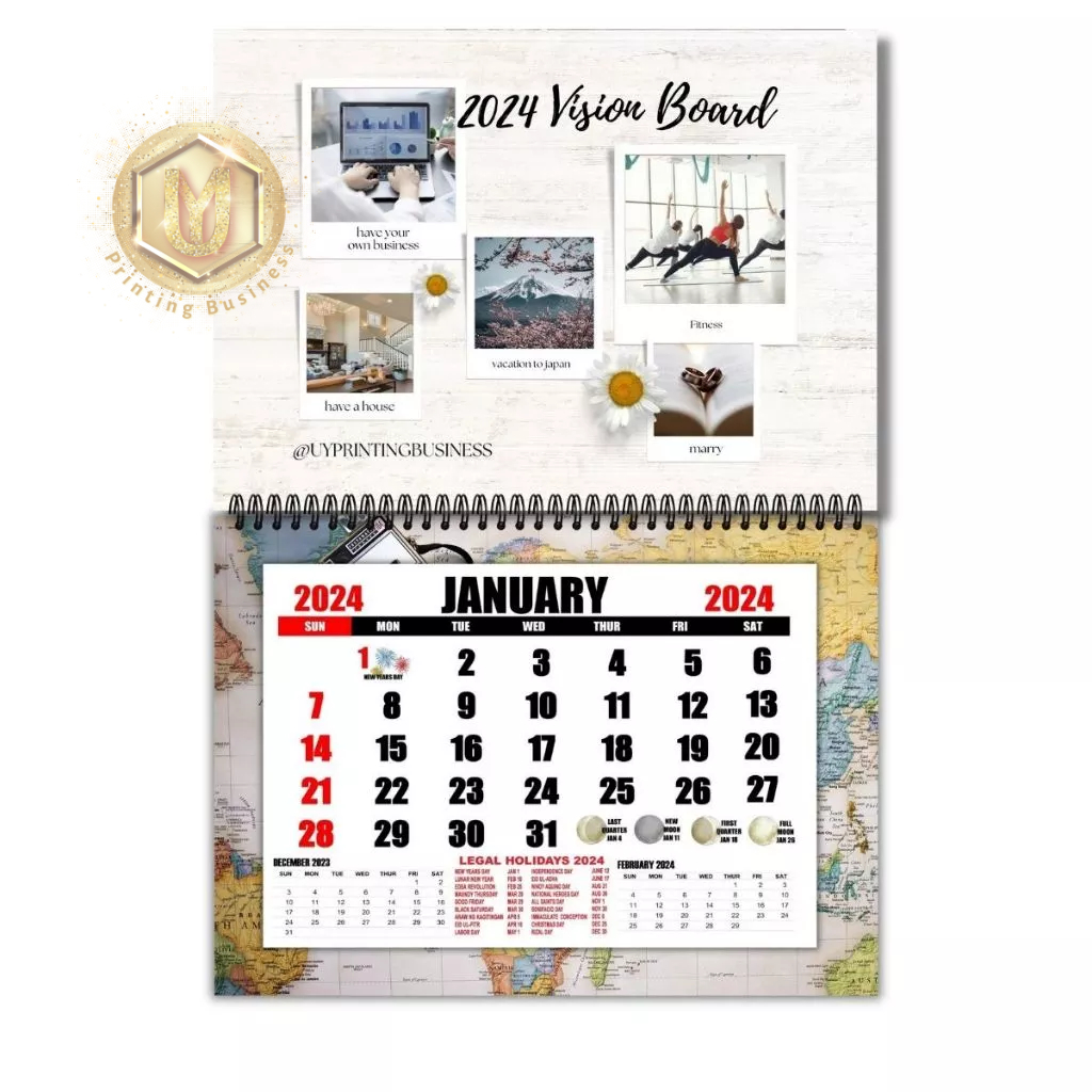 2024 Personalized VIsion Board Calendar Shopee Philippines