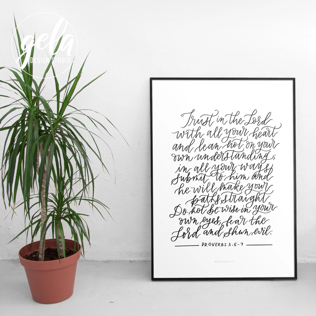 Trust In The Lord | | Handwritten Wall Art Print | Calligraphy Poster ...