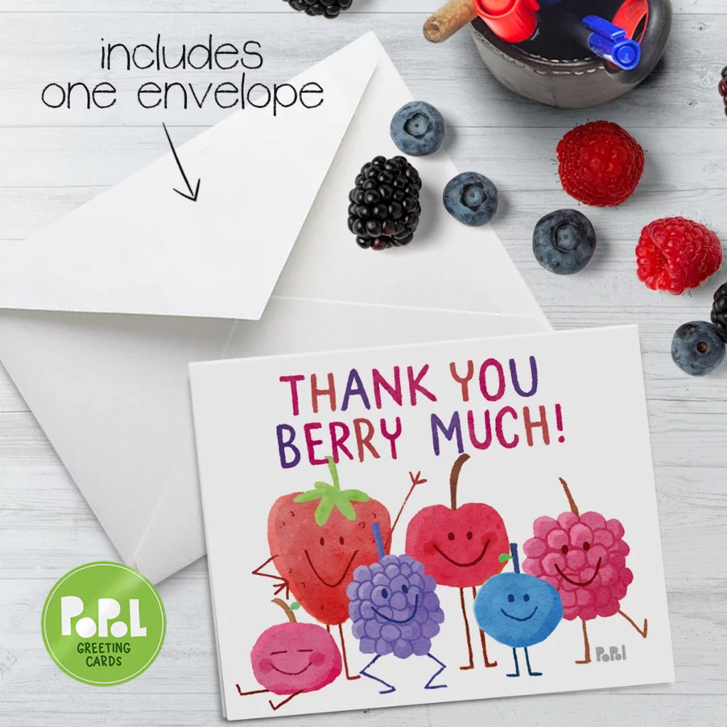 Popol - Thank You Berry Much - Greeting Card Cute Funny Sweet for Loved ...