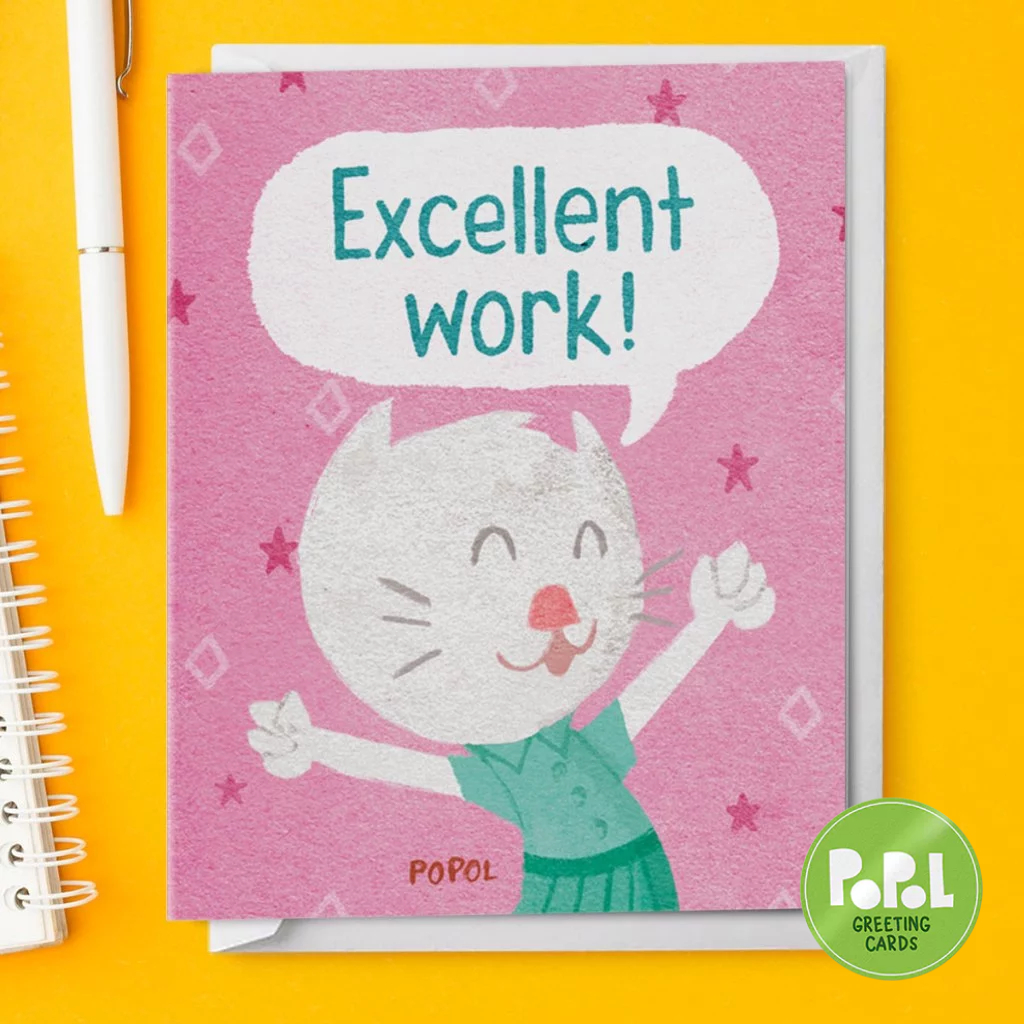 Popol - Excellent Work - Encouragement Office Greeting Card Cute ...
