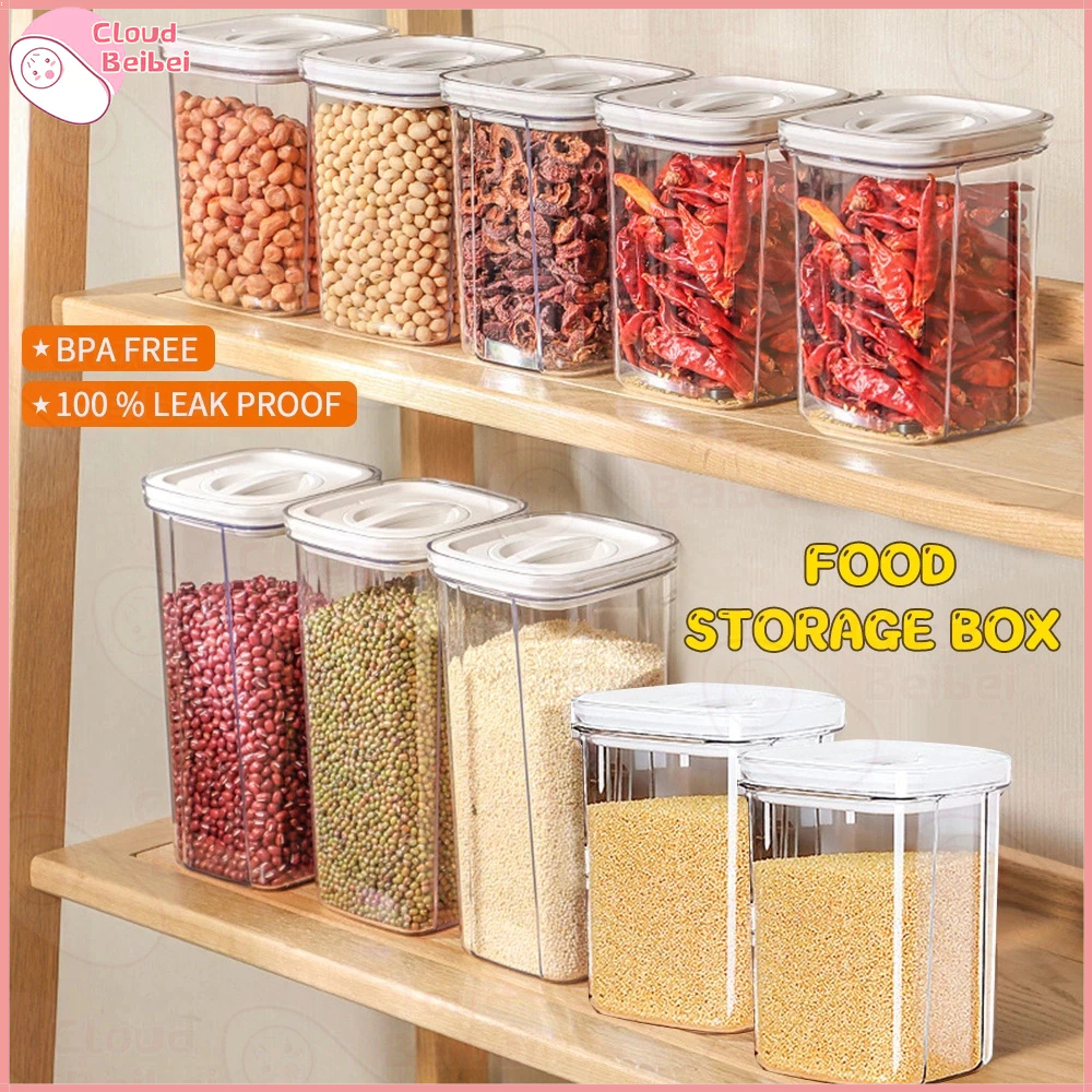 CBB Plastic Canister Airtight Clear Airtight Container Food Storage ...