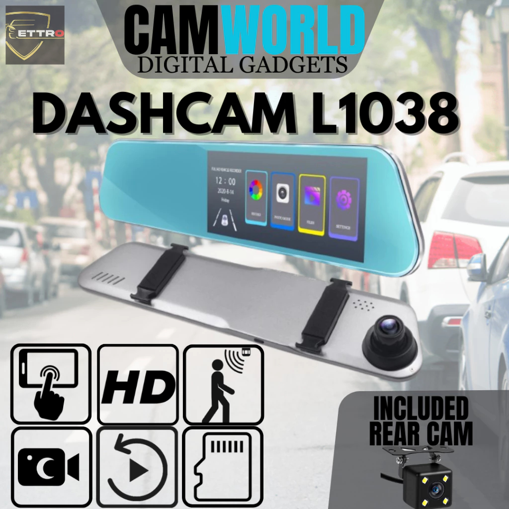 FAST SHIP DashCam 5 Inch Touch Screen Car DVR Rearview Mirror Dual Lens ...
