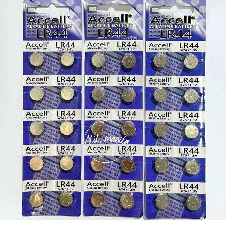 Accell LR44 A76 1.5V Alkaline Battery Button Cell Battery | Shopee ...
