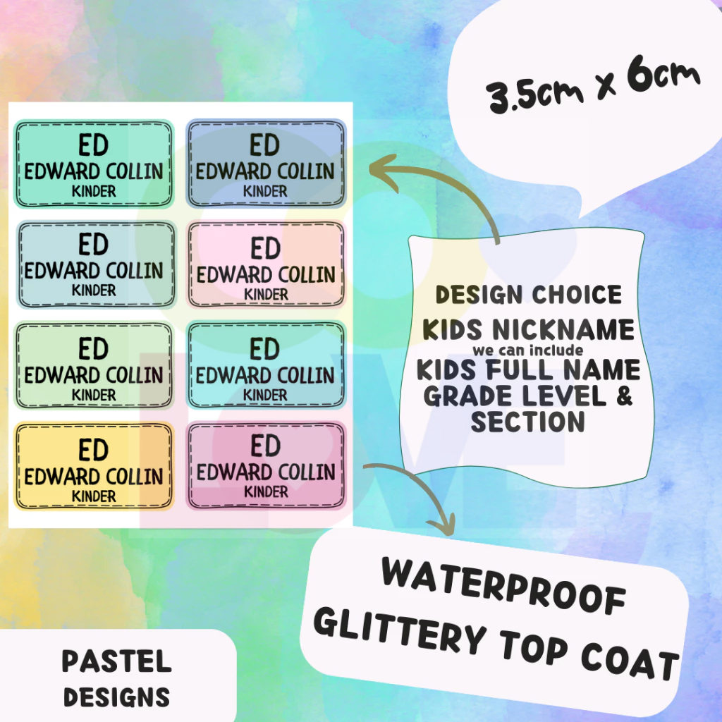 Girl avatar sticker - back to school personalized stickers name sticker ...