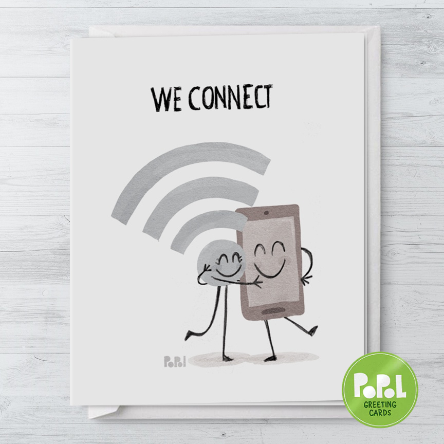 Popol - We Connect - Cute Funny Sweet Greeting Card I Love You Friends ...