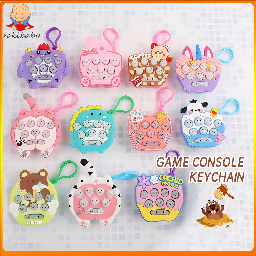 【COD】Rokibaby Mini Game Console For Kids Whack A Mole Toy Keychain ...