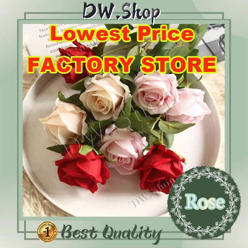 【Lowest Price】Velvet Rose&Cloth Rose Fake Rose Fake Flowers Artificial