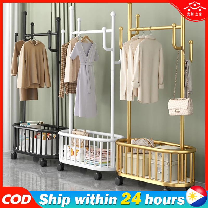 Movable Clothes Rack Nordic Light Luxury Home Room Coat Rack With ...