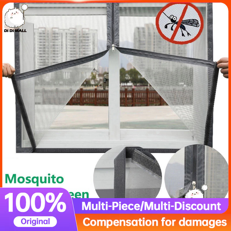 Window Screen Net Anti Mosquito Zipper Window Net With Velcro Self ...
