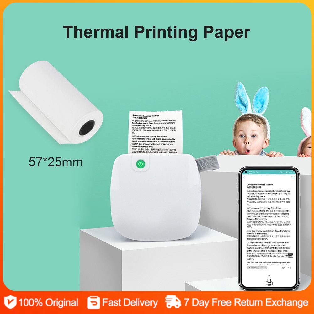 Thermal Paper Roll Coreless Glossy 57x25mm Bluetooth Lable Receipt ...