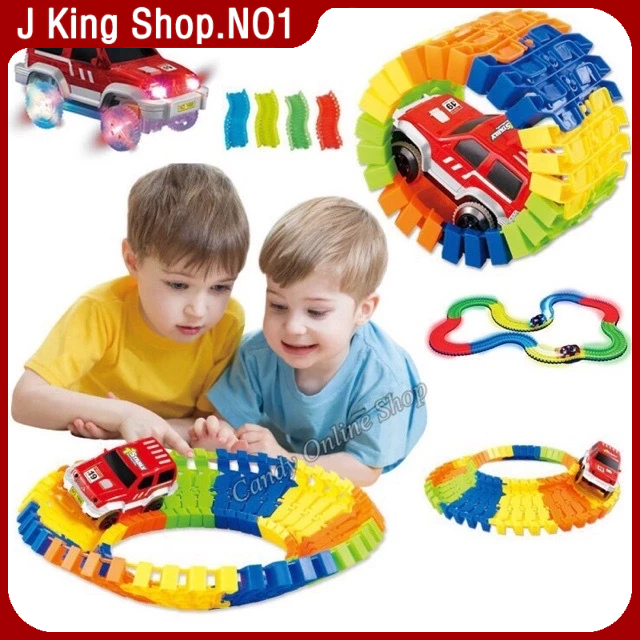 J King #Electric Rail Toy Car Luminous Electric Racing Educational ...
