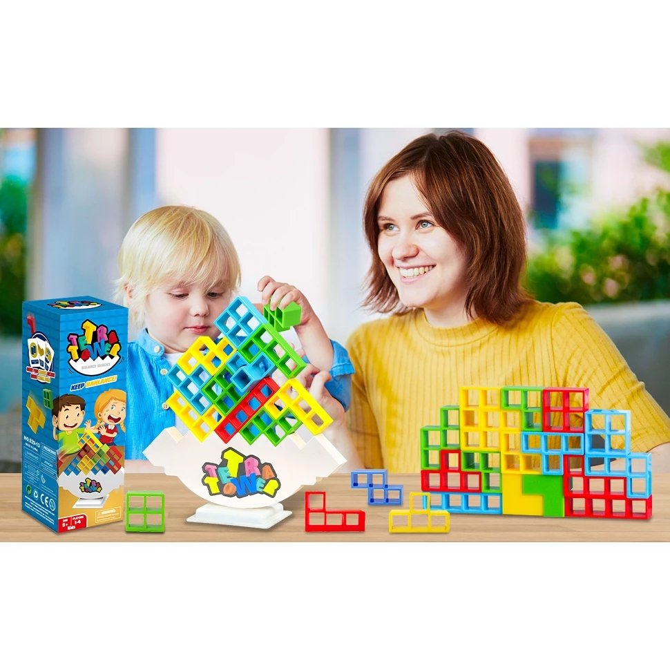 Tetra Tower Game Tetris Balance Toy Stacking Block Stack Assembly