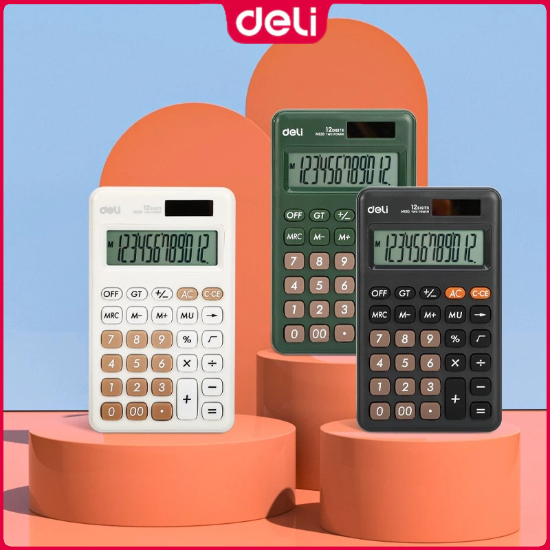 Deli EM120 Portable Calculator ABS Electronic Components | Shopee ...