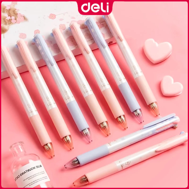 Deli 0.7mm Ballpen 1PCS Spring Pressed Ballpoint Pen Student School ...