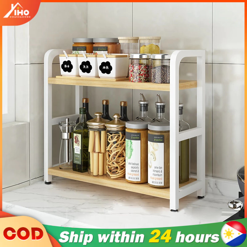 Condiment Seasoning Storage Organizer For Kitchen 2Tier Spice Rack ...