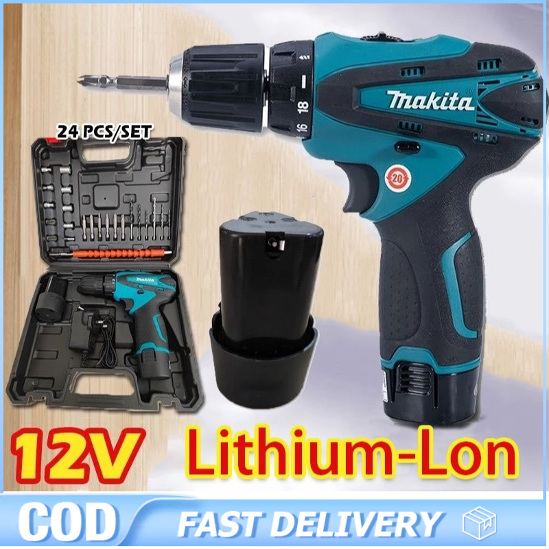 cordless electric drill with 12v rechargeable lithium battery hand