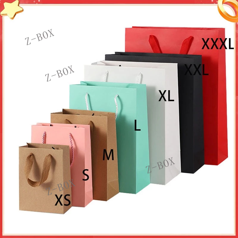 Kraft Paper Bag Plain Rope Handle Hand Bag Gift Bag Paperbag Per Pcs ...