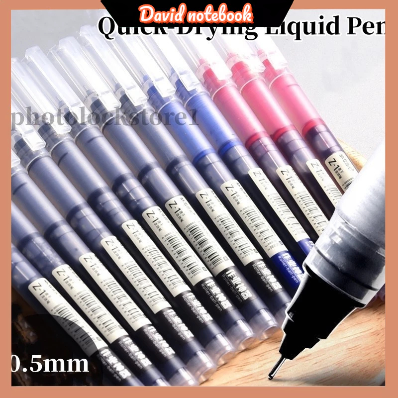 Straight Liquid Pen 0.5mm Gel Pen Quick-Drying Rollerball Neutral Pen ...