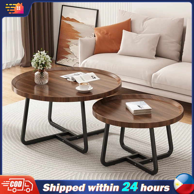 COD Nordic Style Steel Wood Tea Table Creative Small Simple Modern ...