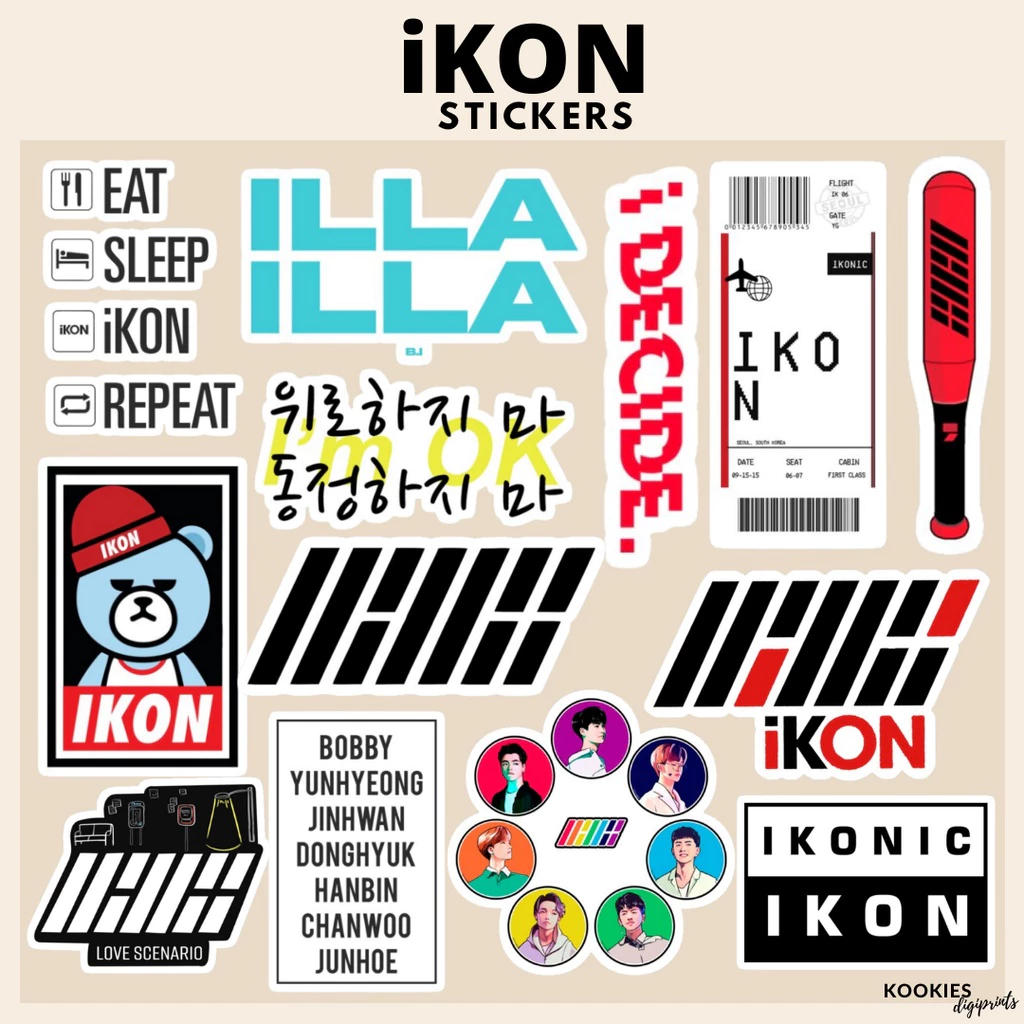 KPOP | iKON inspired waterproof stickers | Shopee Philippines