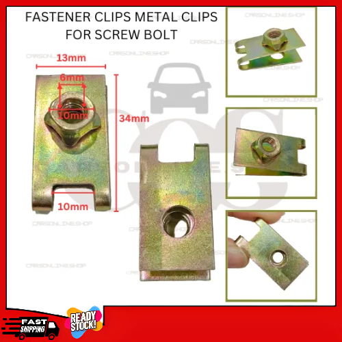 COS 6mm Car License Plate Fastener Buckle Metal Screw Nut Clips
