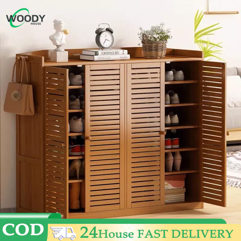 Shoe Cabinet Bamboo Shoe Cabinet Wooden with Door Shoe Rack Cabinet ...