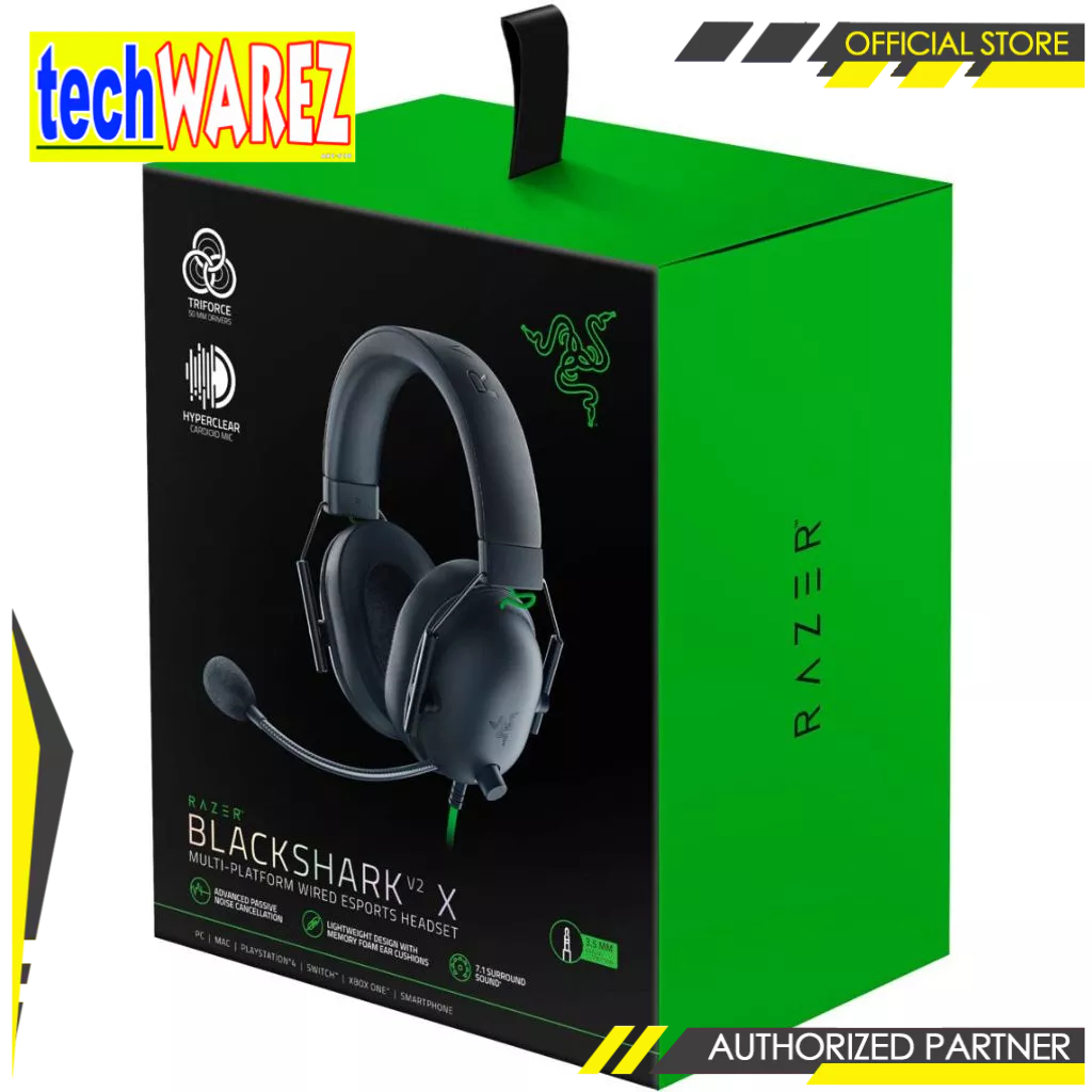 Razer Blackshark V2 X Multi Platform Wired Esports Headset Shopee Philippines