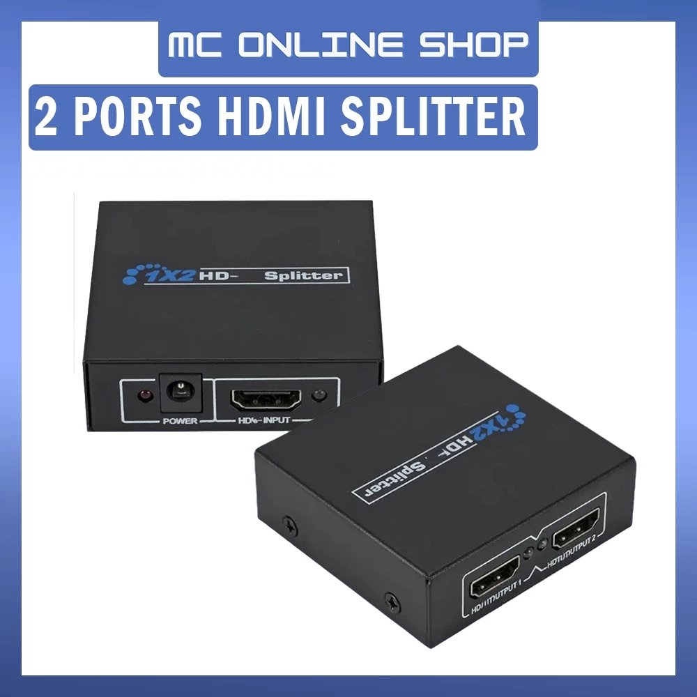 1x2 HDMI Splitter Switch Repeater Amplifier US Plug 1080P HD for PC ...