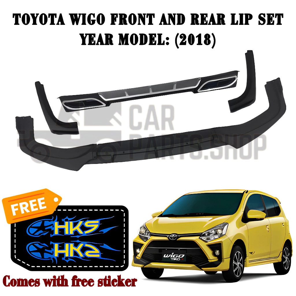 OAPC Toyota Wigo 2018+ Front and Rear Lip Chin Diffuser Set (7444 ...
