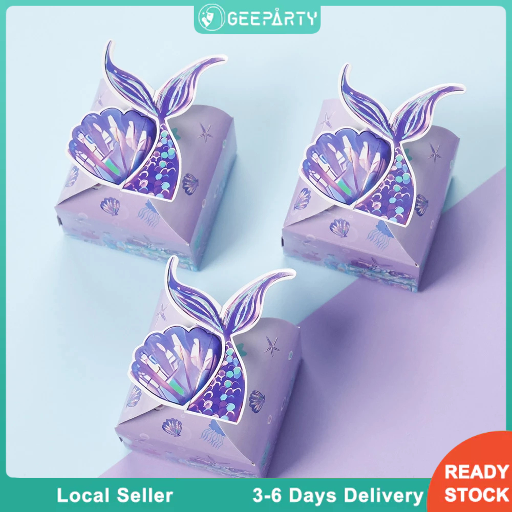 6pcs Mermaid Tail Candy Box mini Gift Box for Mermaid Theme Birthday ...
